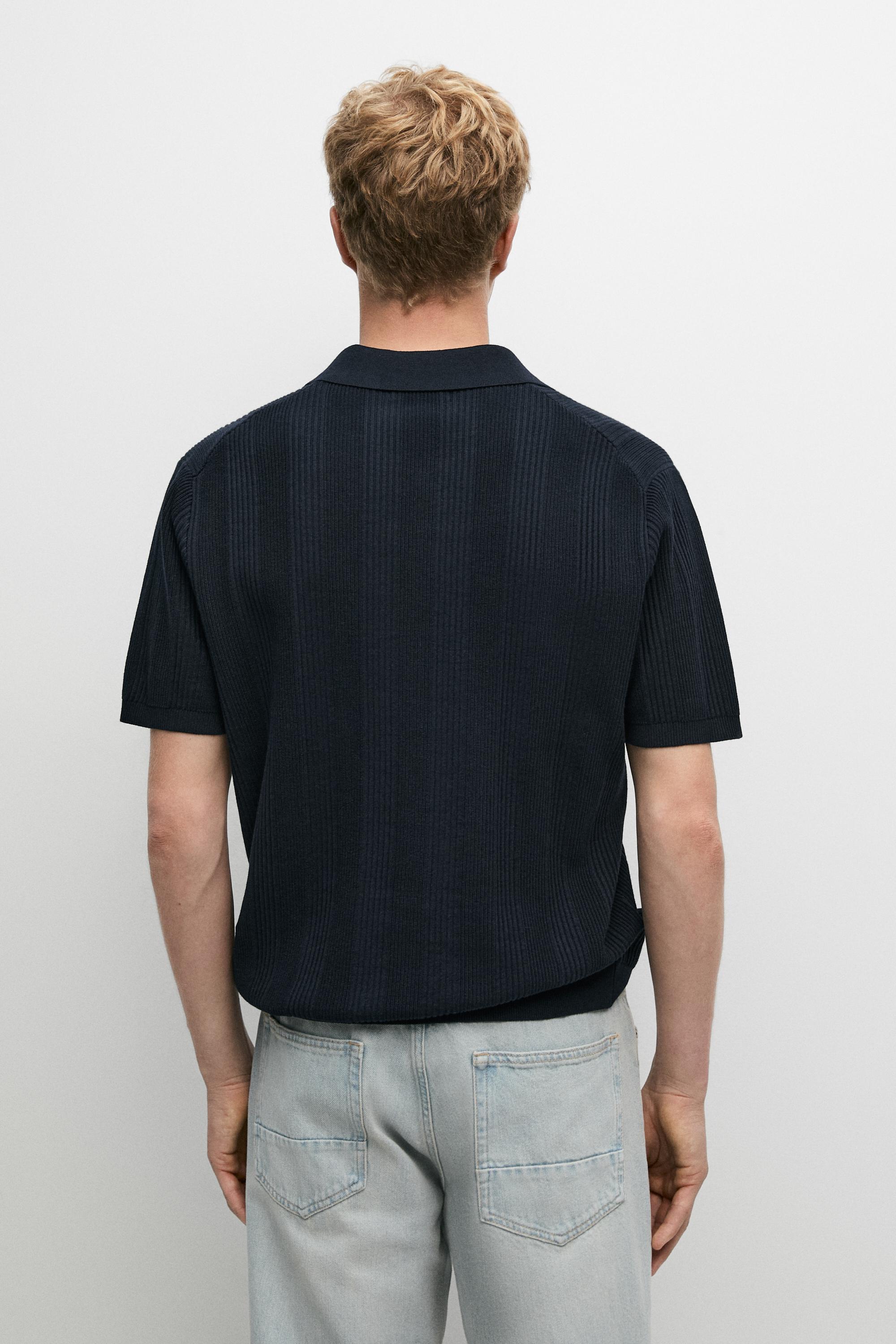 Polo rayé en maille texturée 100 % coton